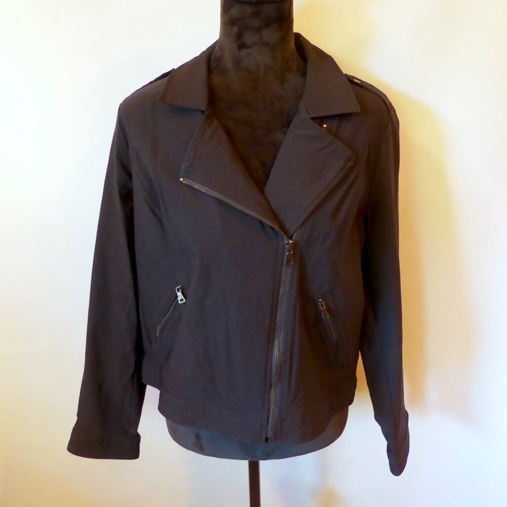 NWOT WOMENS APT. 9 KOHLS BLACK MOTO STYLE FULL ZIPPER JACKET PETITE XL - Picture 4 of 15